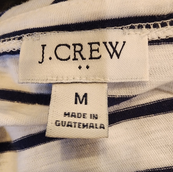 J. CREW White And Black Striped Boat Bateau Neck Top EUC Preppy Nautical Classic - Picture 2 of 4